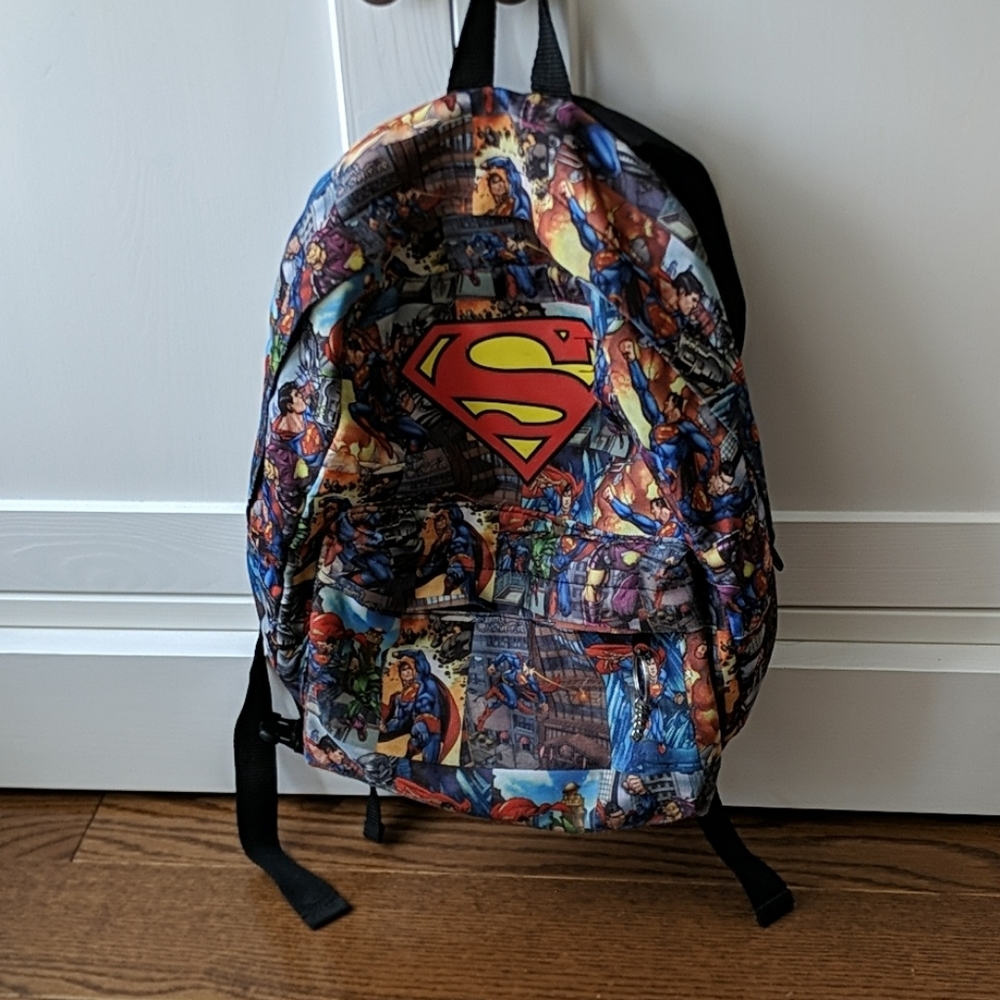Kids Backpack Superman DC Front Zipper